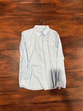 Women’s Light Blue Button-Down Dress Shirt